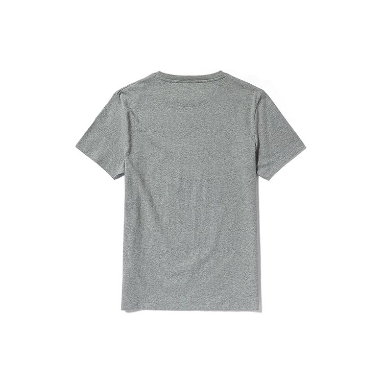 Timberland Solid Color Logo Embroidered Casual Slim Fit Crew Neck Short Sleeve T-Shirt Men Tops Medium-Heather-Gray A2EKJ-052