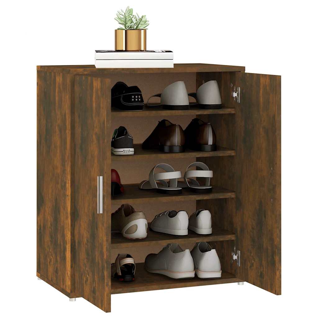Shoe Cabinet Smoked Oak 60 x 35 x 70 cm Particleboard