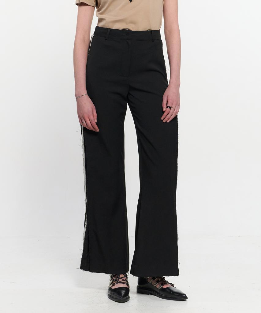 Kimjisu Pleated Logo-Tape Trousers _ Black