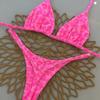 Sexy Leopard Print Patchwork Halter Bikini Set New Swimwear Women's Swimsuit Beachwear Lacing Up Bathing Suit