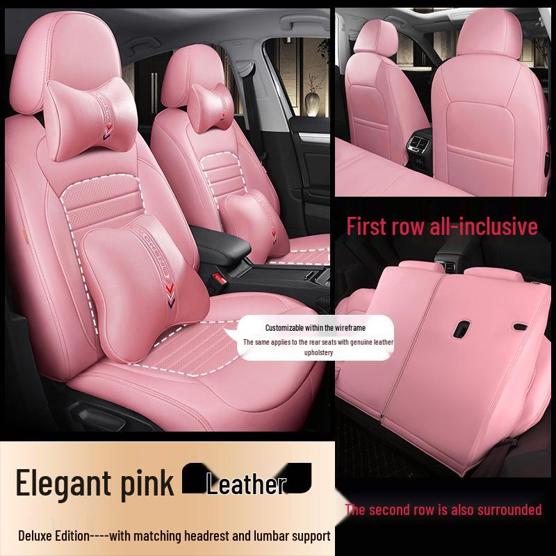 Custom Lingdu Car Seat Cover - All-Season, Wear-Resistant Leather, Full Wrap for Five-Seater.
