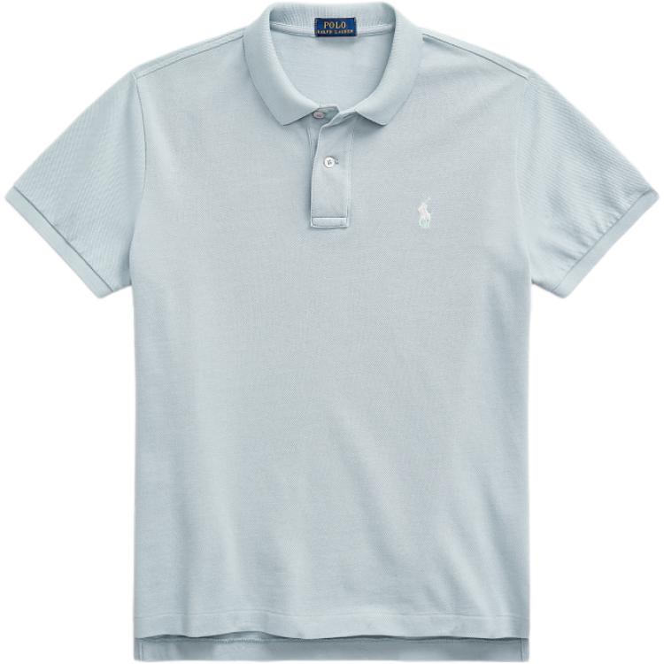 Polo Ralph Lauren Straight Fit Double Button Logo Embroidered Polo Shirt Women tops Blue WMPOKNINCU20062-400