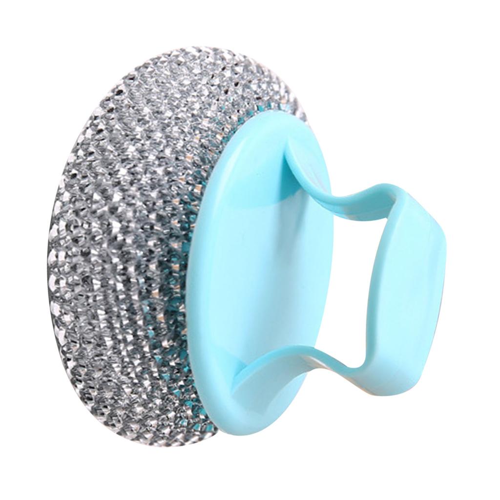 Stainless Steel Sponges with Handle Kitchen Pot Pan Dishes Cleaning Brush Wire Ball Scrubber Silver