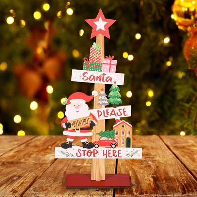 Décoration de Table de Noël ,Décor d'Arbre de Noël en Bois ,Pièces Maîtresses d'Intérieur Maison Bureau Chambre Bureau