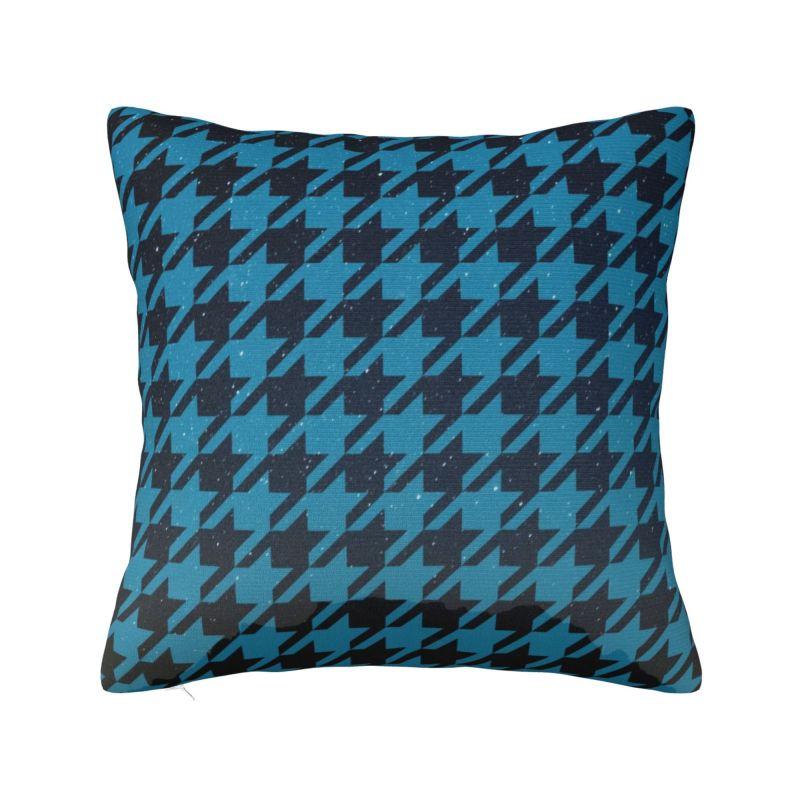 Nordic Fall Vibrant Houndstooth Pattern Cushion Cover Velvet Elegant Dogstooth Style Throw Pillow Case Decoration