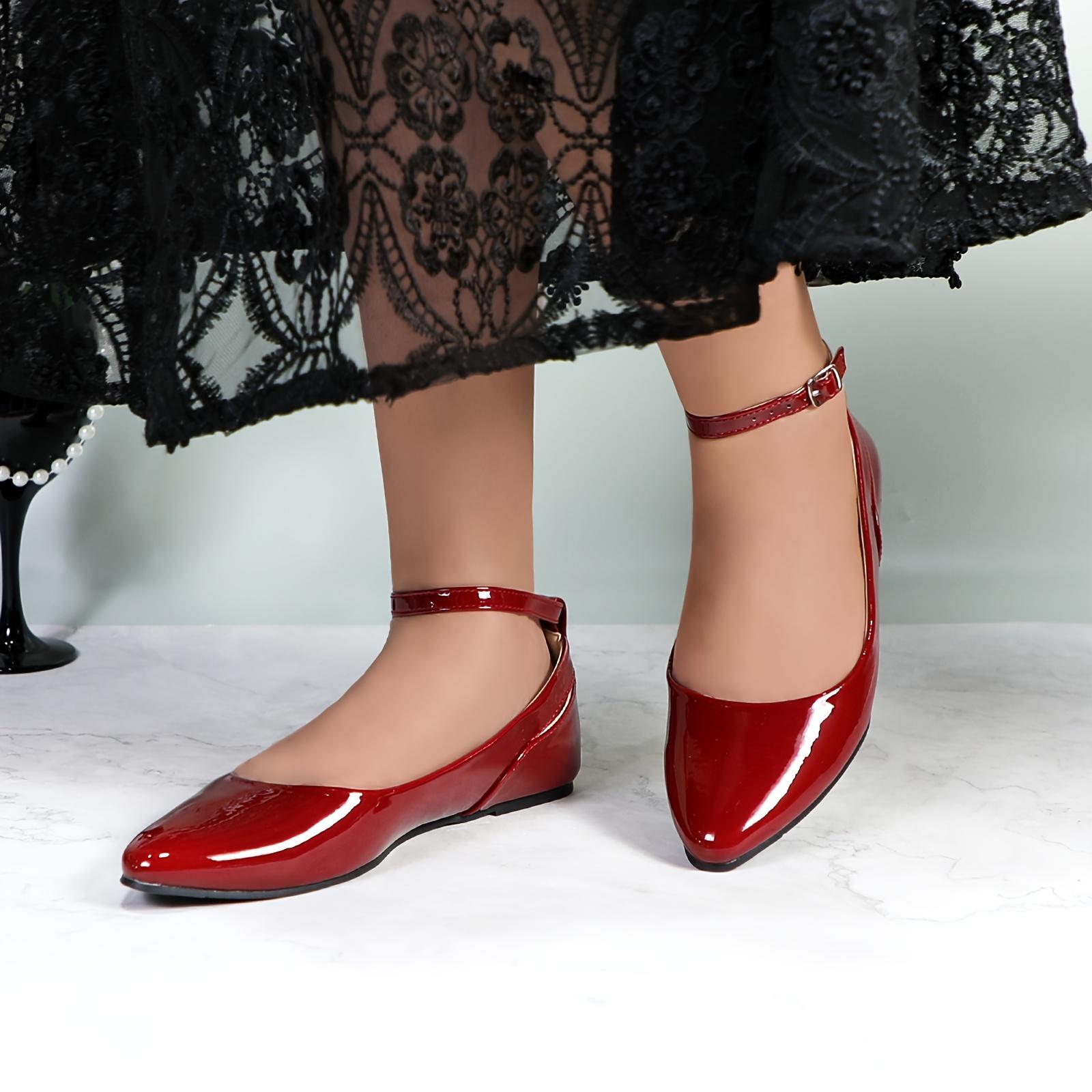 

Shoes Women Chunky Heel Ankle Strap Dress Shoes for Women 43 красный