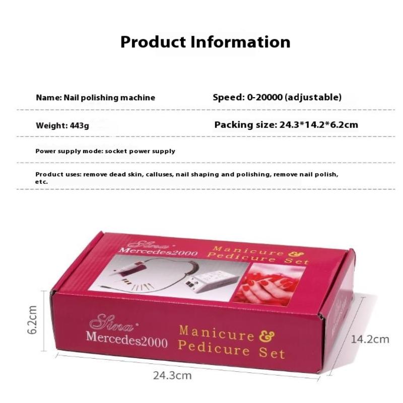 Portable Nail Drill Machine Electric Manicure Nail Polishing Head Kit For Gel Polish Professional Manicure Tool Salon Equipment