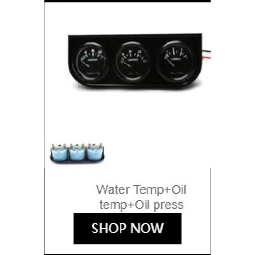 Triple Auto Gauge Set Oil Pressure Water Temp Amp Meter 2" Chrome Panel with White Face TT101324