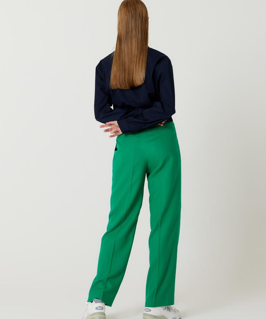 THE STUDIO K Superior Wool Two-Tuck Pants (Green)