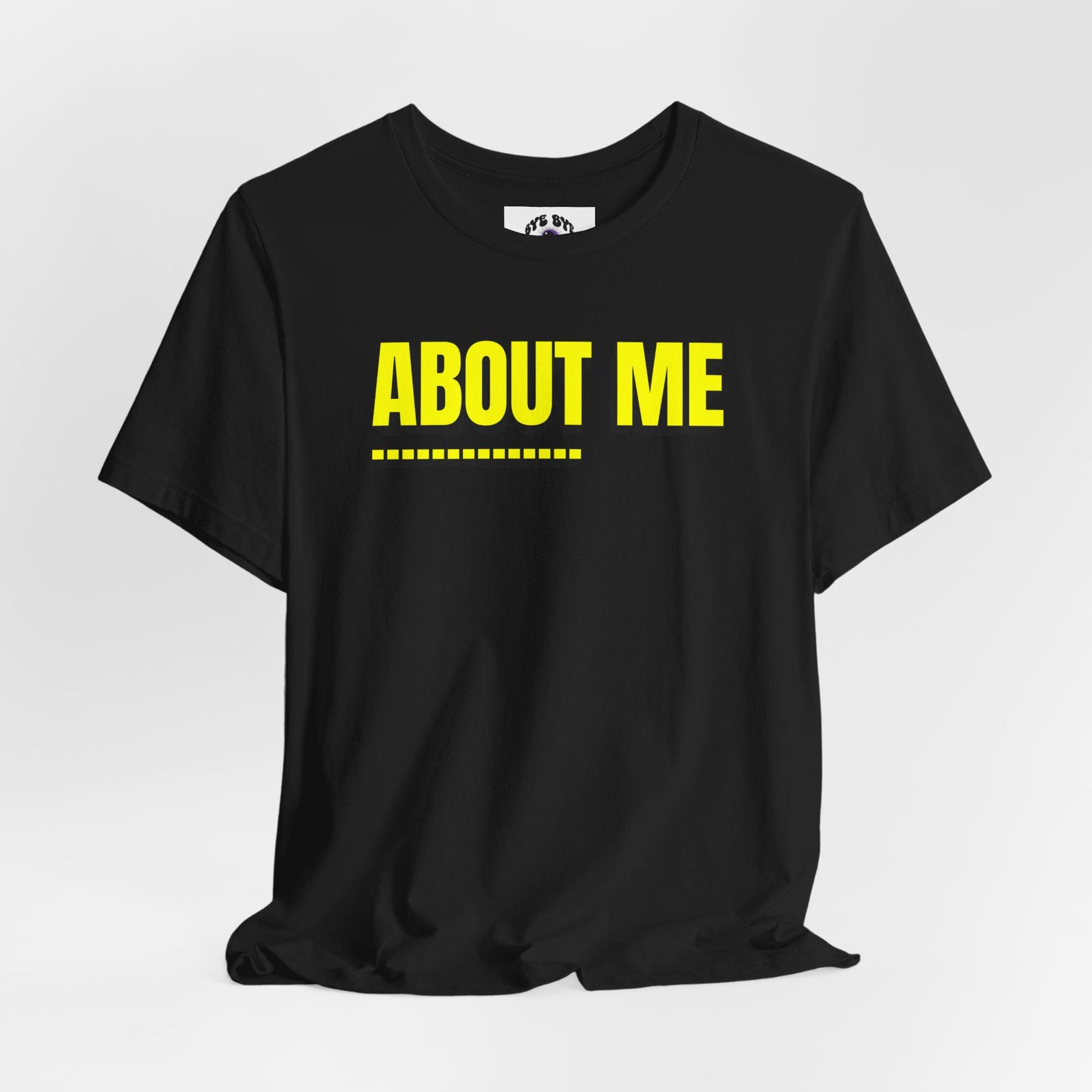 ABOUT ME Underline T-Shirt | Yellow Block Text Tee 2XL