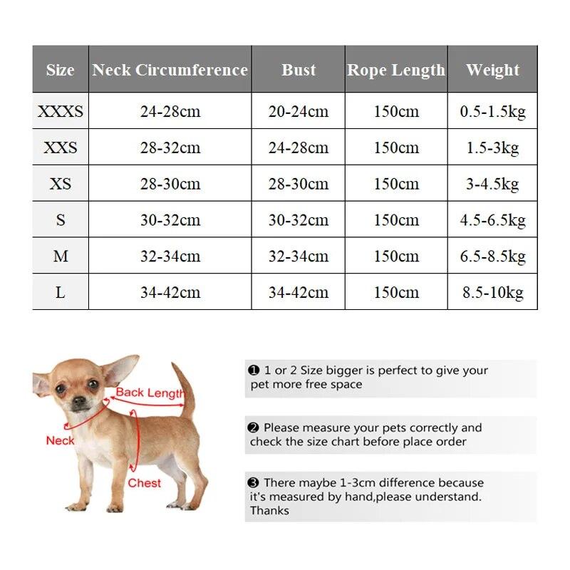 Pet Dog Harness with Leash Outdoor Reflective Breathable Harness Traction Rope for Dog Cat Durable Adjustable Walking Harness for Small Medium Pets