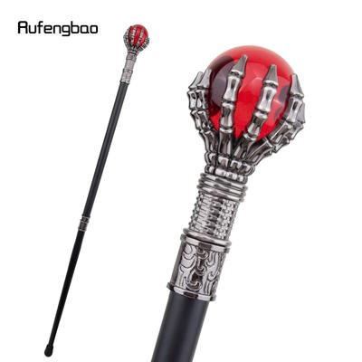 Palla di Vetro Rossa Steampunk Bastone da Passeggio Moda Decorativo Bastone da Passeggio Gentiluomo Lusso Pomello Pastorale Bastone da Passeggio 93cm