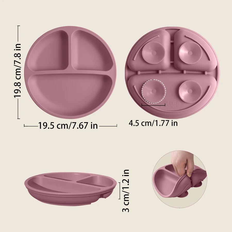 Baby Dining Plate BPA Free Children Dishes Suction Toddle Training Tableware Kids Feeding Bowls Sucker Silicone Baby Stuff