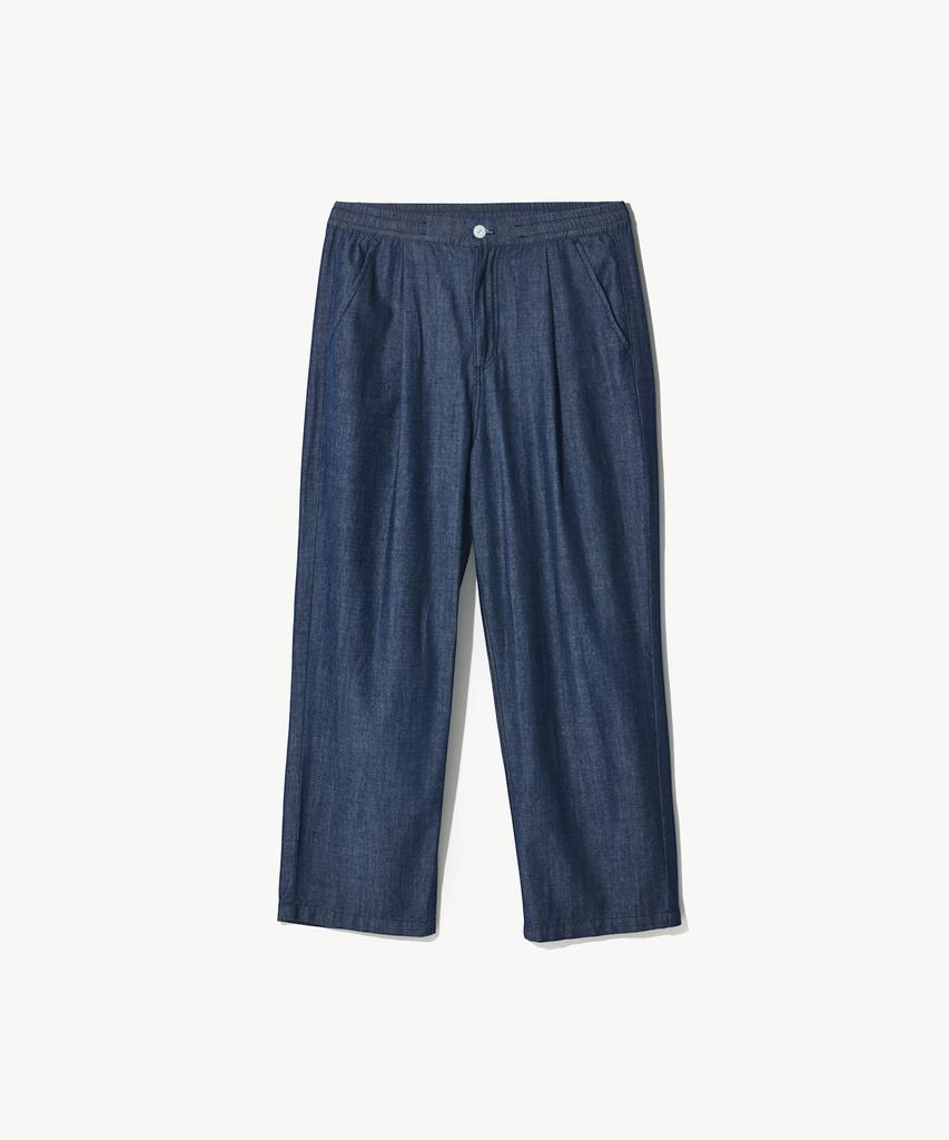 STCO Diems Genderless One-Pleat Elastic Denim Pants Navy (Wide Fit)_Ldmwb01Wsn