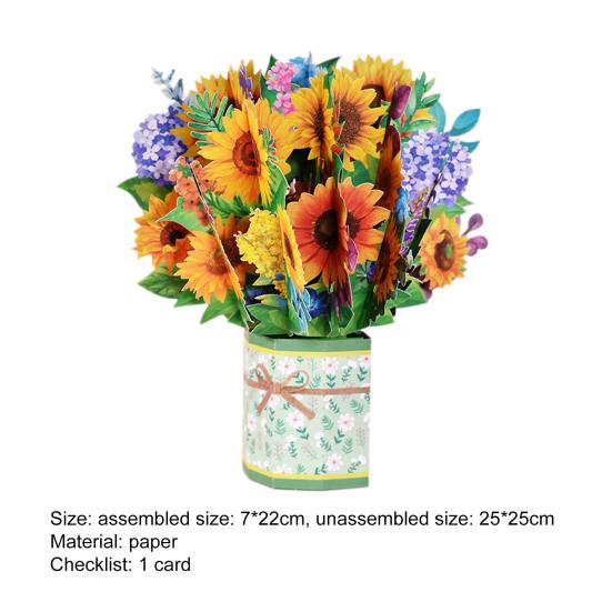 Blumenkarte Schönes Mehrfarbiges Papier Muttertag Blume 3D Karte für Mama