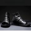 Men's Cool Boots High Quality Cow Leather Sandals Casual High Top Cool Boots Summer Open-toe Cool Boots Designer Pinch Toe Botas