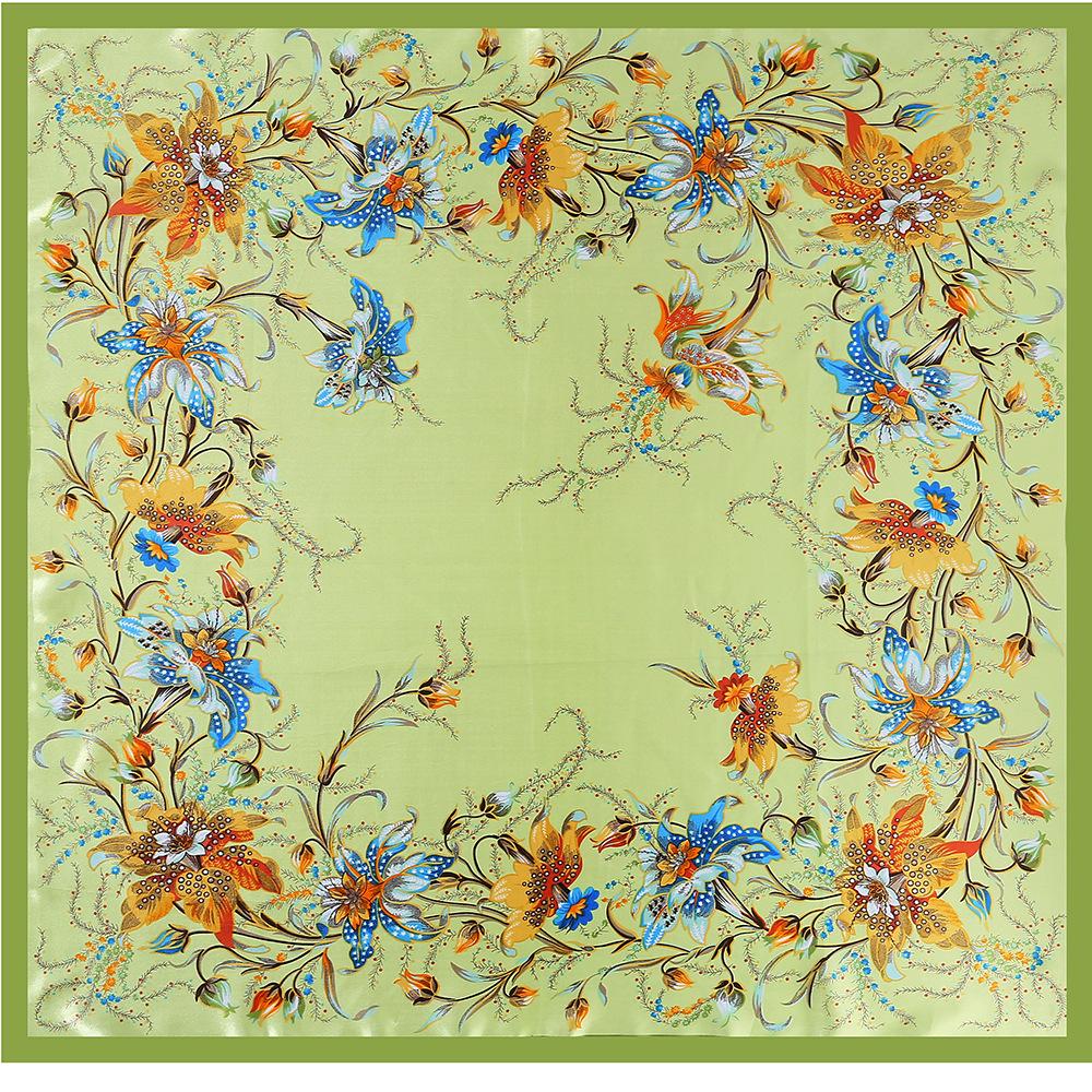 მაღალი ხარისხის ძვირადღირებული აბრეშუმის შარფები თავსაბურავი შარფები კისრის შარფი ქალებისთვის ჯაჭვი აბრეშუმის შარფი ქალის დეკორატიული შალი