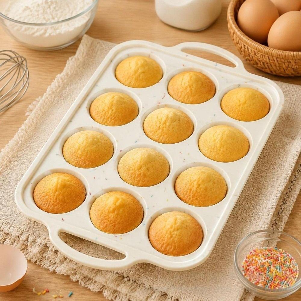 12-Cavity Baking Molds 6-Cavity Easy Release Molds Durable Silicone Cake Molds Oven Use