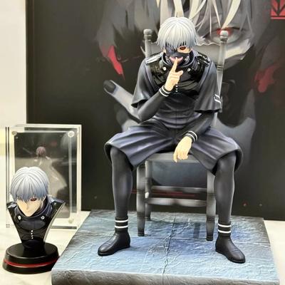 20cm Ken Kaneki Sedící Figurka Tokyo Ghoul GK Vyměnitelná Dvojitá Hlava Dvojité Ruce Socha S Podstavcem Anime Model Hračka Dekorace Dárek pro Kluka