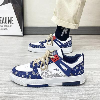 Shoes Men's Trend Vulcanized Flat Casual Shoes Fashion Spring Autumn Canvas Shoes Students Lace Up Walking Sneakers for Man