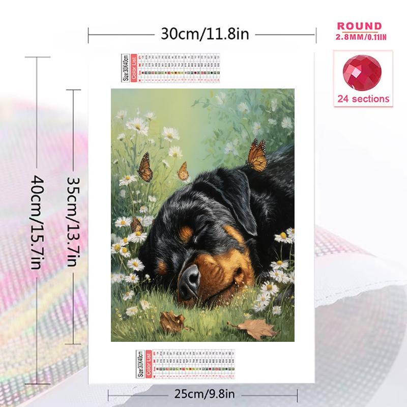 Rottweiler and grassland Pattern 3pcs 100% Round Full Drill 5D DIY Diamond Painting Embroidery Cross Stitch Rhinestone Décor