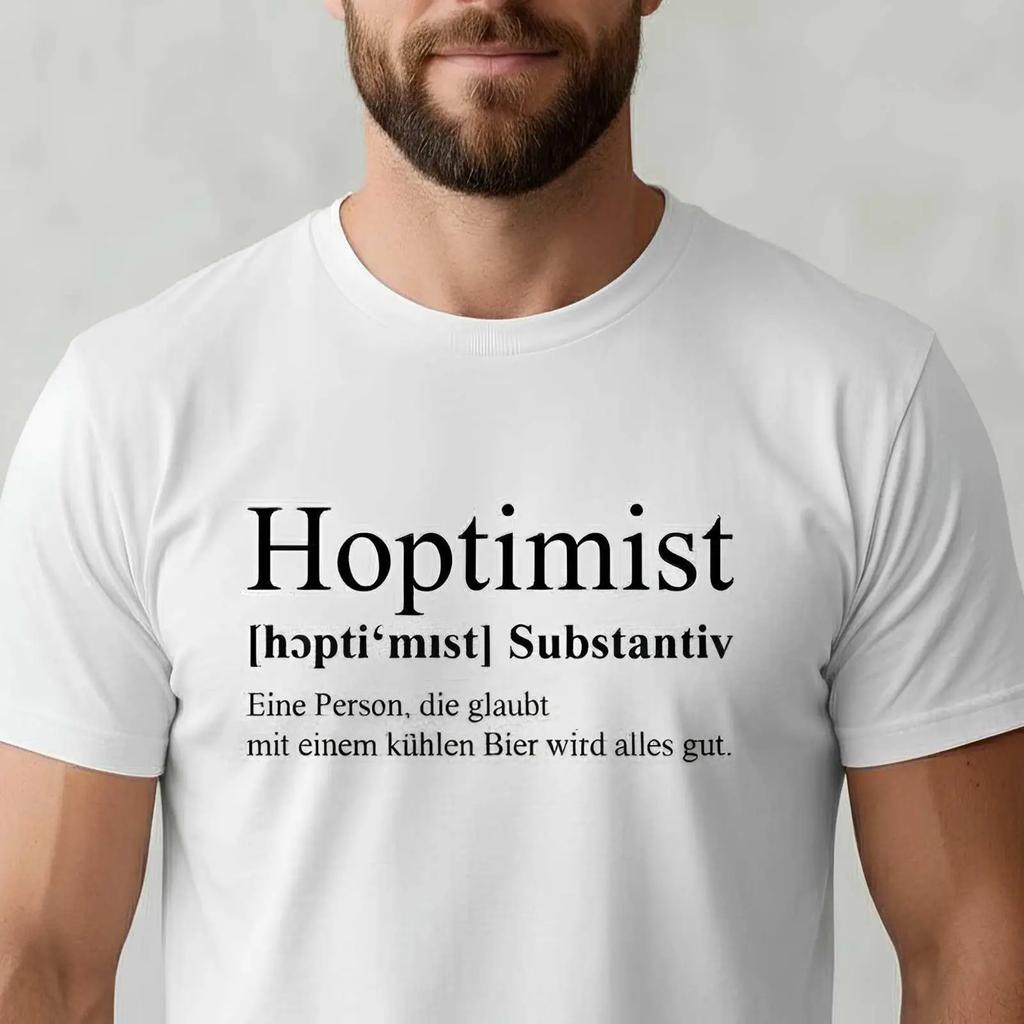 Hoptimist Funny Beer Lover Definition T Shirt Vintage Washed Breathable Streetwear Soft Unisex Fashion Homme Versatile Slightly