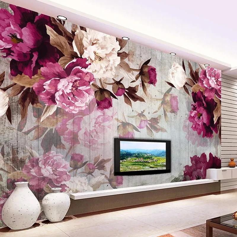 Romantic Hand Painted Flower Wallpaper For Bedroom Wall Mural Living Room Tv Background Wallpaper Decor