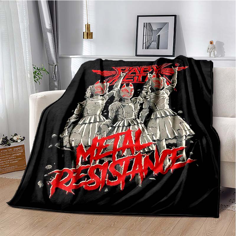 2026 New Babymetal Combination Printed Plush Soft Blanket Home Sofa Bed Warm Office Travel Picnic Flannel Blanket Bed Cover Gift