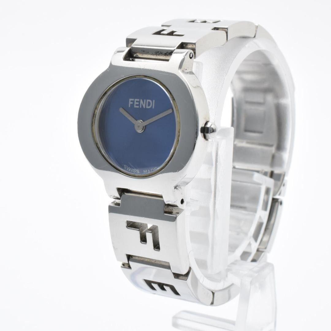 Used Good Condition FENDI Women s Watch Navy Dial Zucca