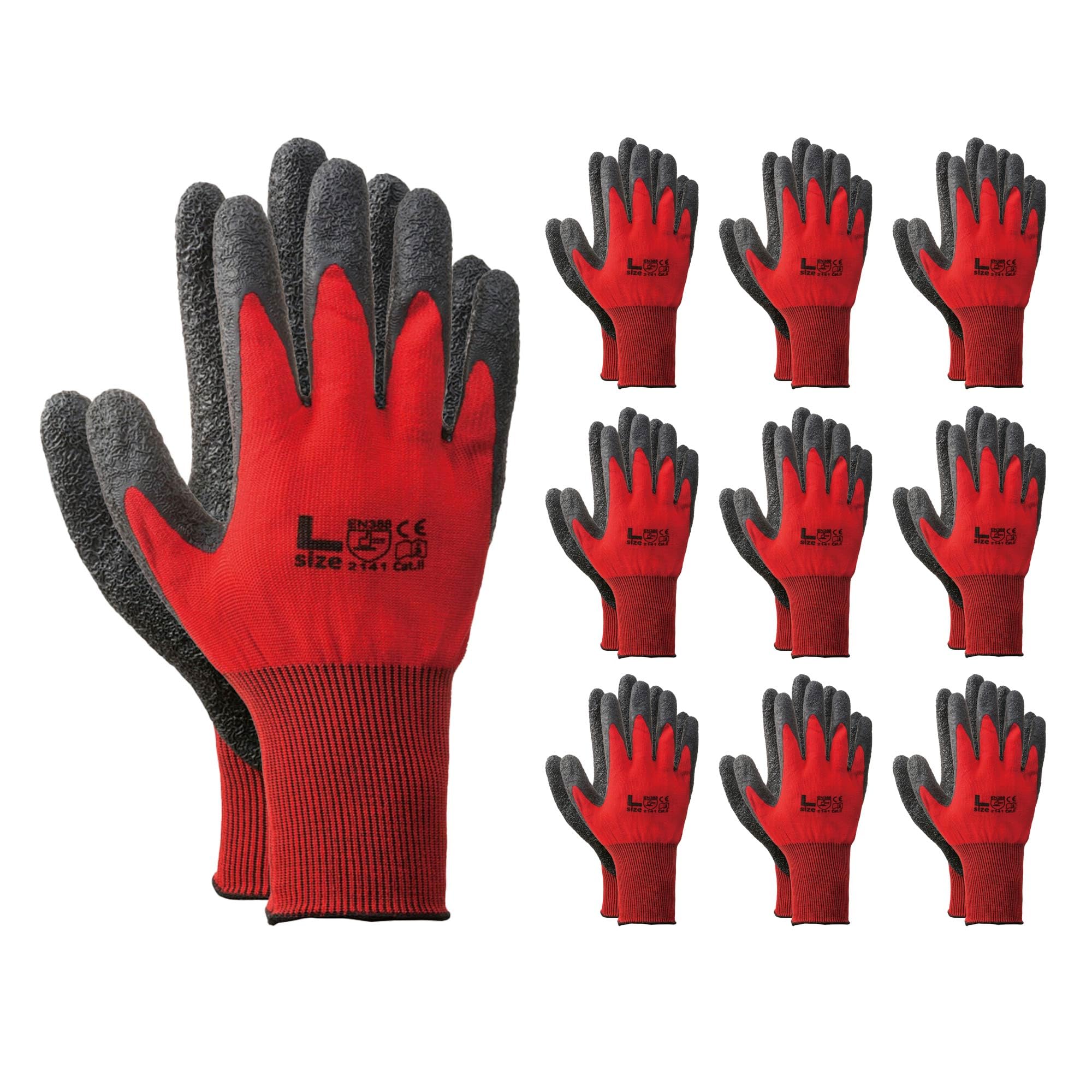 

Prono Rubberized Backless 30 Size Work Grip Gloves, Pairs, PR-1902, Red, L, Gloves, Non-Slip,