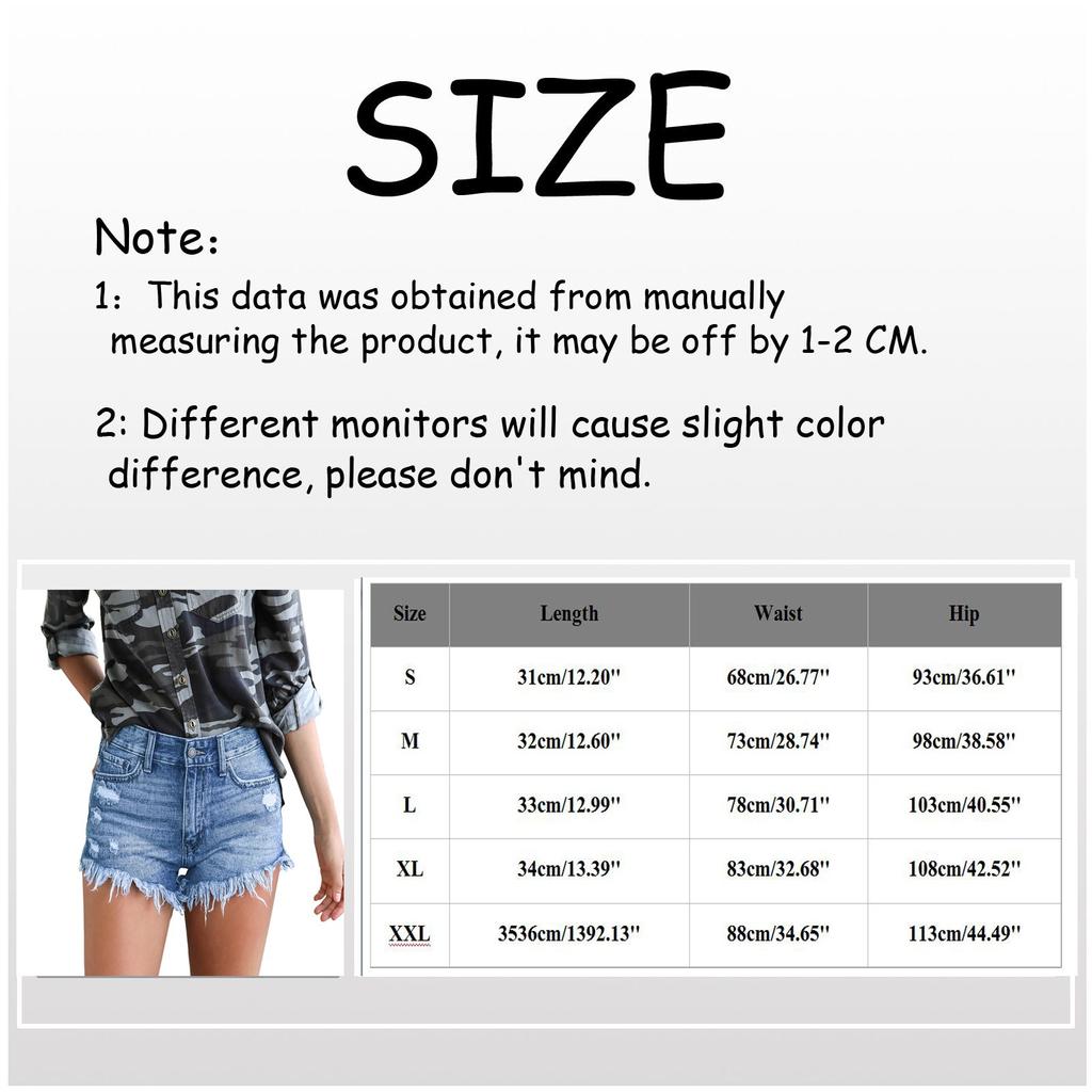 Pantaloni scurți cu găuri pline pentru femei Blugi înalți Pantaloni scurți la modă Pantaloni