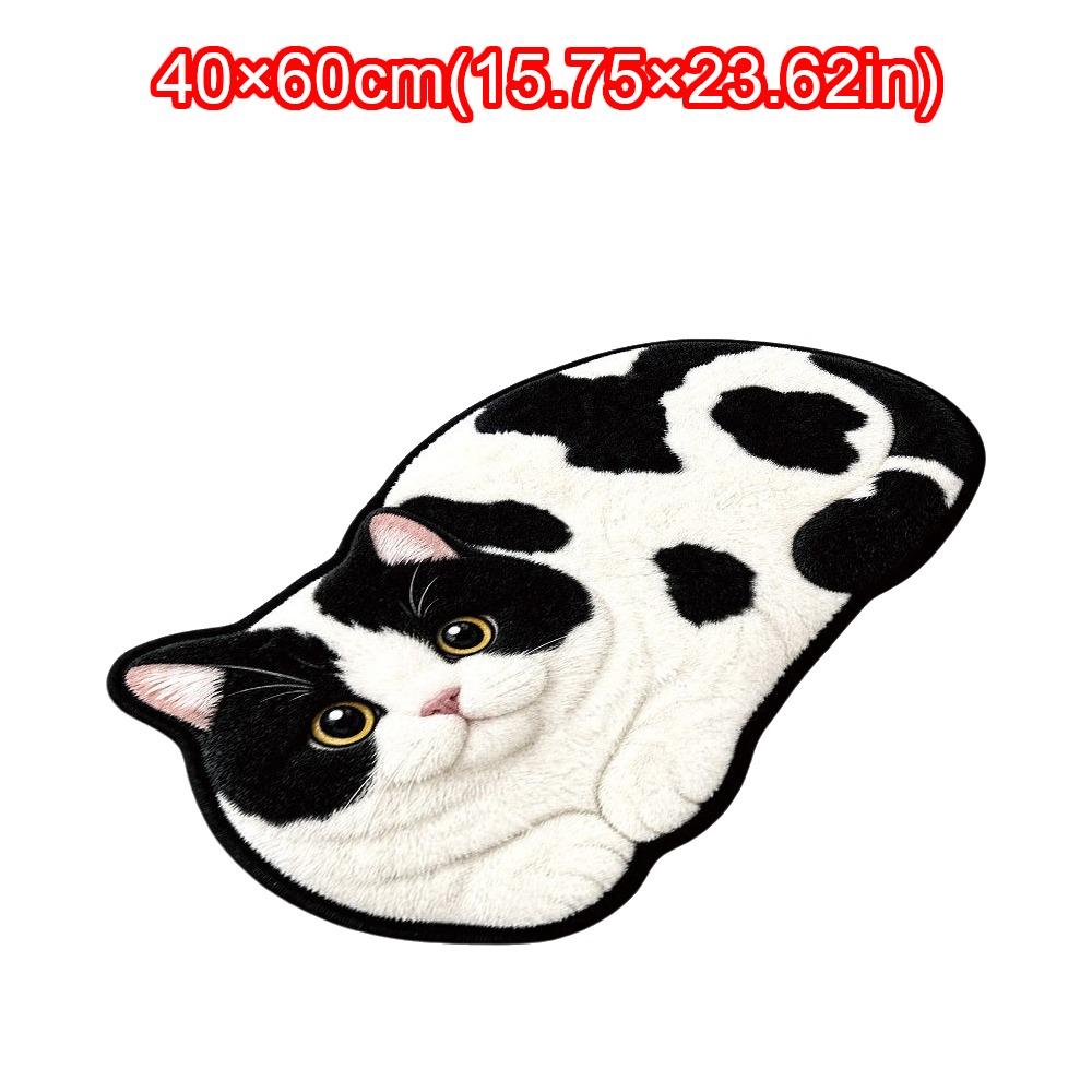 Decorative Rug Cat Shaped Rug Cat Pattern Cat Floor Mat Cute Animal Door Mat  Living Room Decor