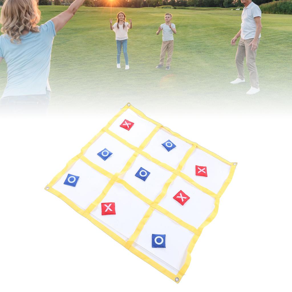 Large XO Outdoor Game Nylon XO Board Toss Yard Game with X and O Bn Bags Drawstring Bag for Kids Backyard Lawn Camping Games