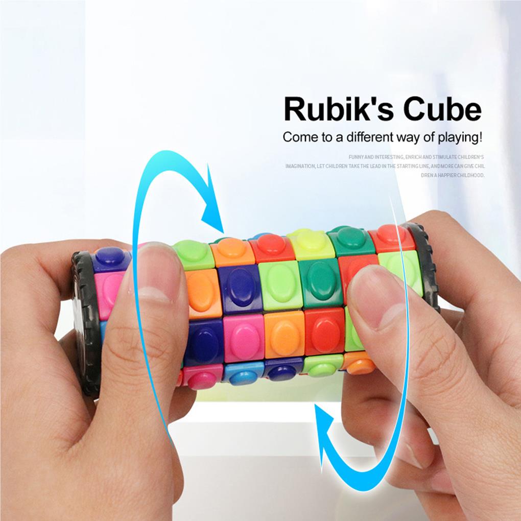 Puzzle Cube Cylinder Colorful Three-dimensional Decompression Model Stress Relief Educational Puzzles Toys Adults