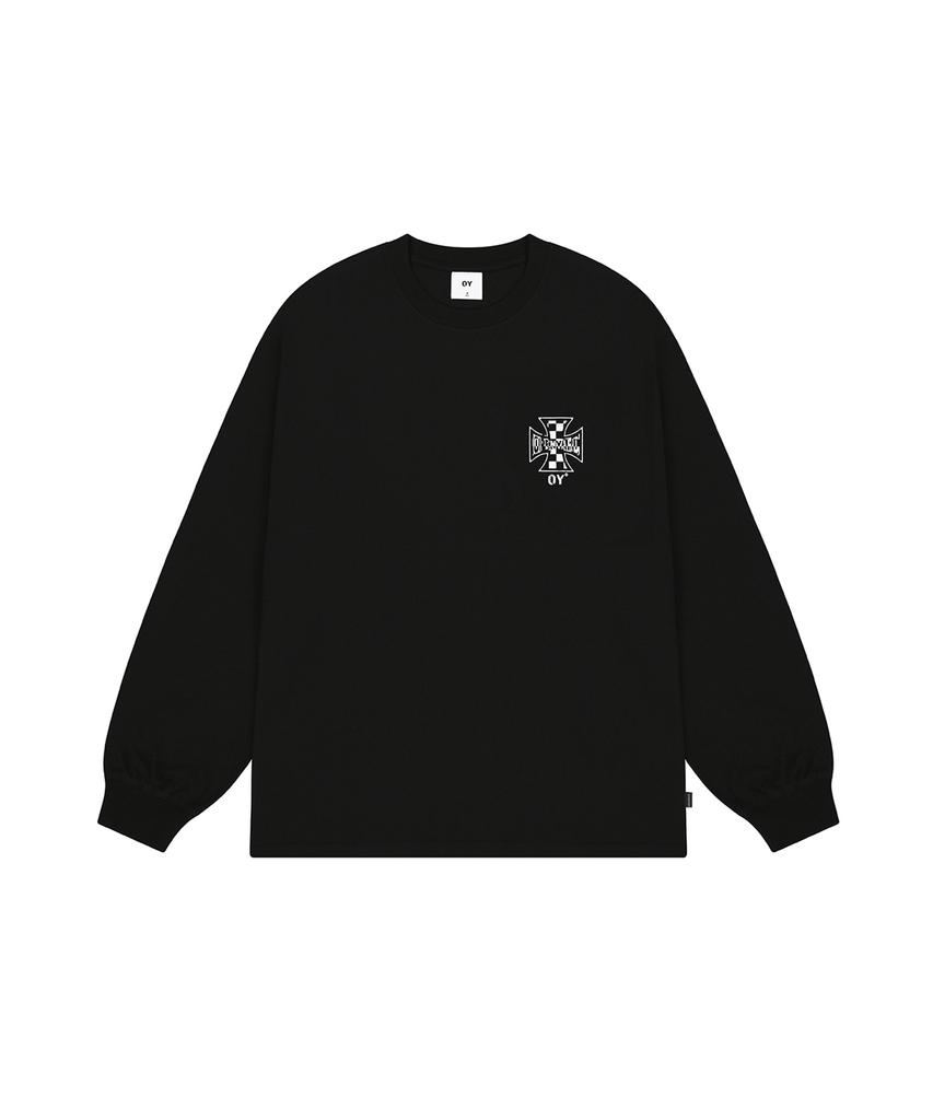 Opeunyadeu(Owai) Check Cross Long Sleeve - Black