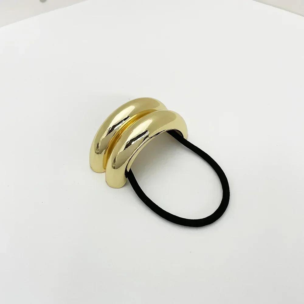 New Metal Irregular Golden Color Hair Bands Elastic Fashion Scrunchies Hair Rope Headbands Women Girls Hair Accessories