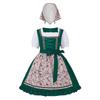 Girls Traditional Dress Oktoberfest Costume Country Style Apron Dress with Headscarf and Puff Sleeve Shirt for Kids