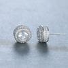 Hip-hop Micro-studded Diamond Stud Earrings Zircon Round Stud Earrings Retro Explosive Jewelry