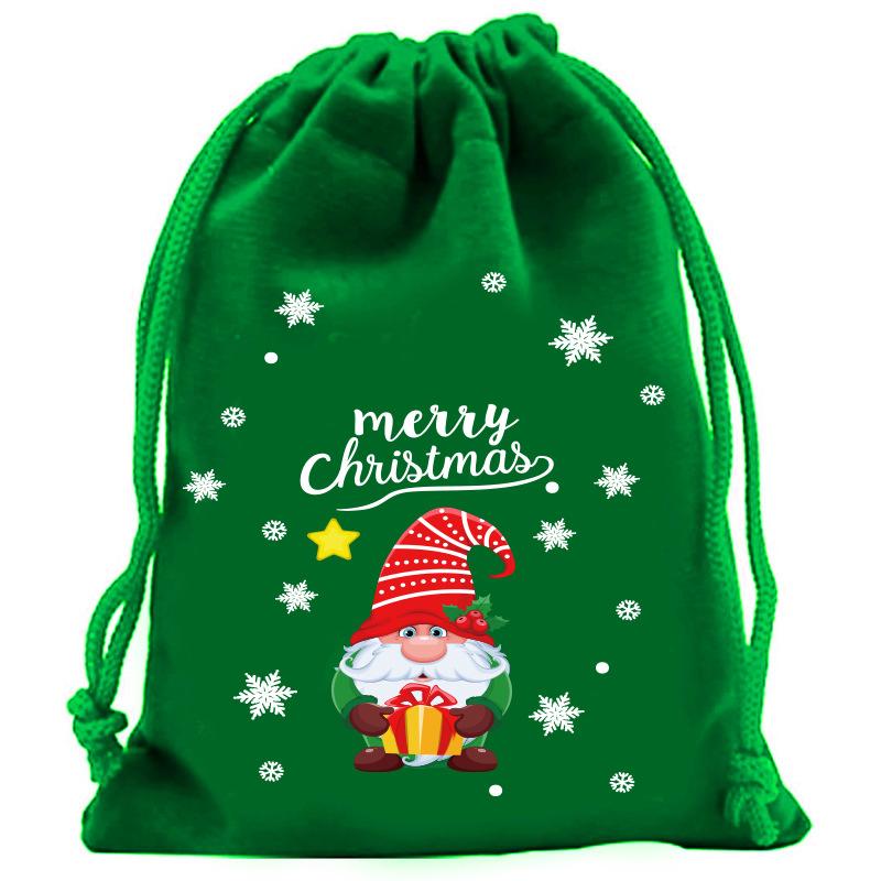 Christmas Velvet Bag Christmas Gift Bag Christmas Candy Bag Christmas Creative Large Drawstring Candy Bag Gift Packaging Bag