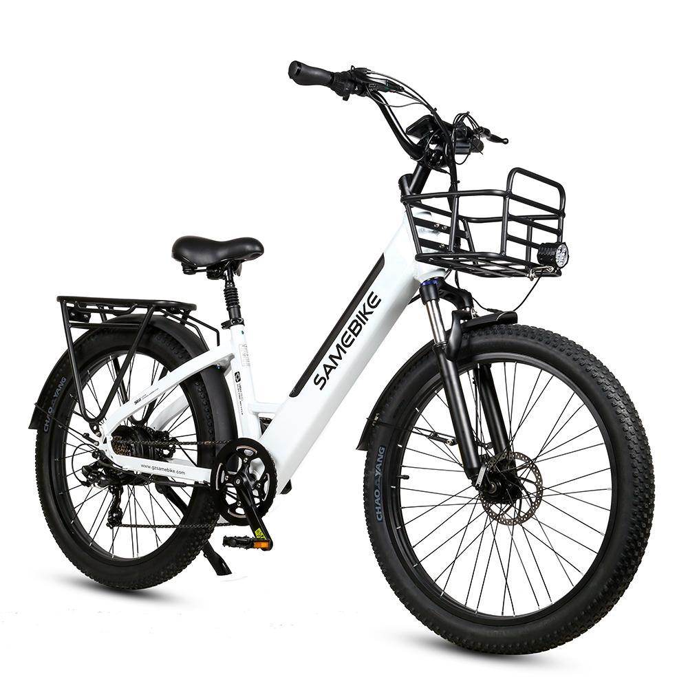 Bicicletă Electrică Samebike RS-A01 Plus Motor 750W Baterie 48V 14Ah Anvelope Groase 26*3.0 inch Bicicletă Electrică de Oraș pentru Navetă cu Cadru Jos