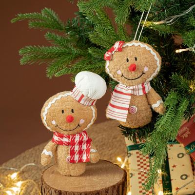 Biscotto di Pan di Zenzero Decorazione per Natale e Capodanno con Fiocco