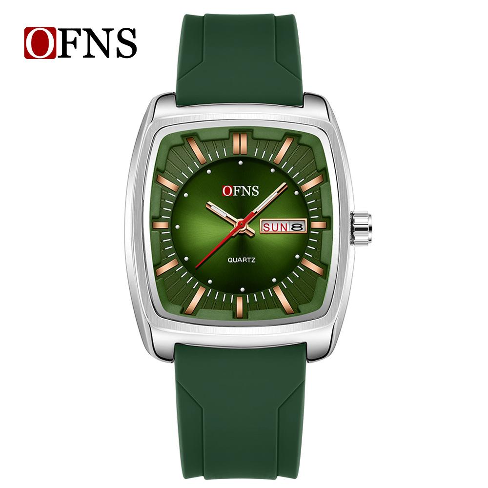 Luxury Men Watch Classic Red Green Dial Men's Quartz Wristwatch Sliver Calendar Male Reloj Stainless Steel Man Clock