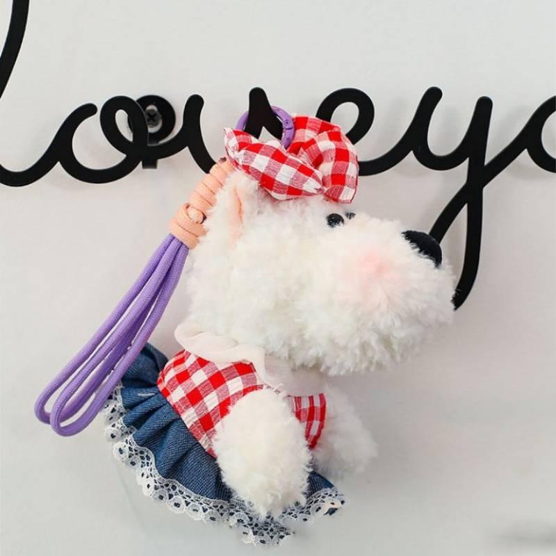 West White Highland Terrier Plush Keychain Pendant Dog Toy Doll Decoration Gift
