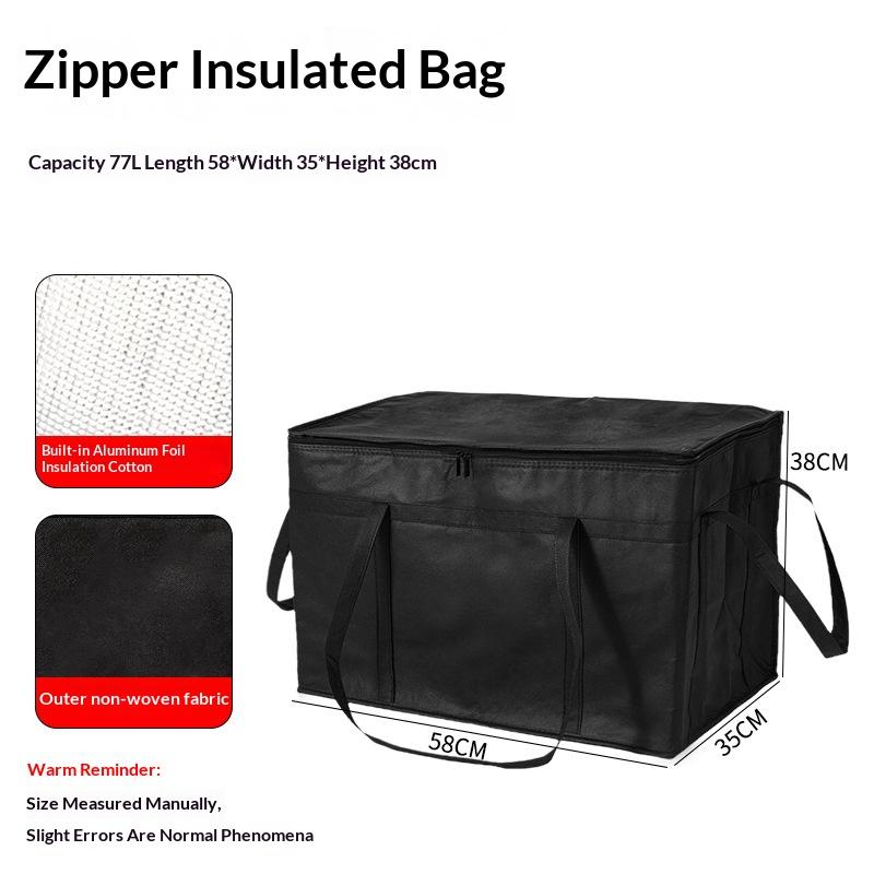 Xxxlsize Large-Capacity Insulated Bag, Reusable, Three-Layer Insulated Pizza Delivery Bag, Portable Waterproof Refrigeration Bag