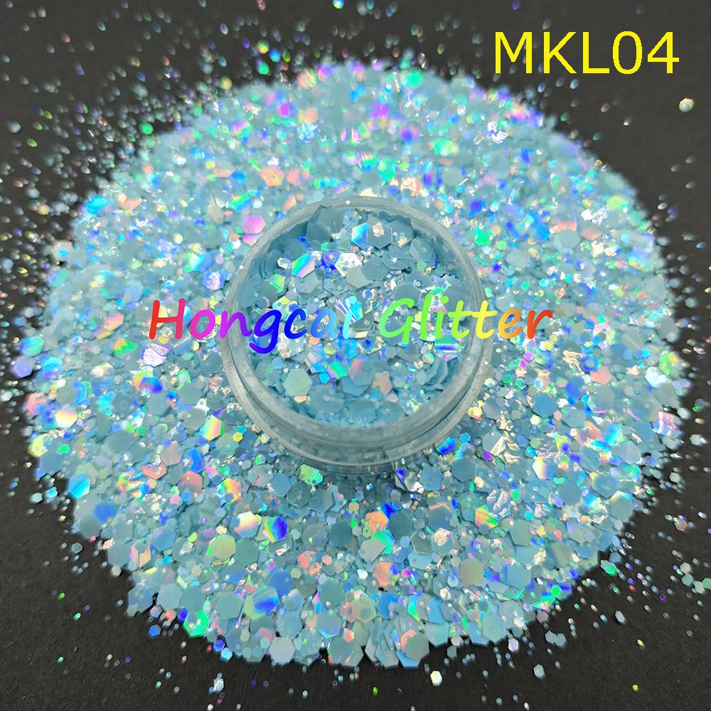 Bulk Holographic Macaroon Polyester Chunky Mixed Glitter for Epoxy Resin Crafts Tumblers Christmas Decorations