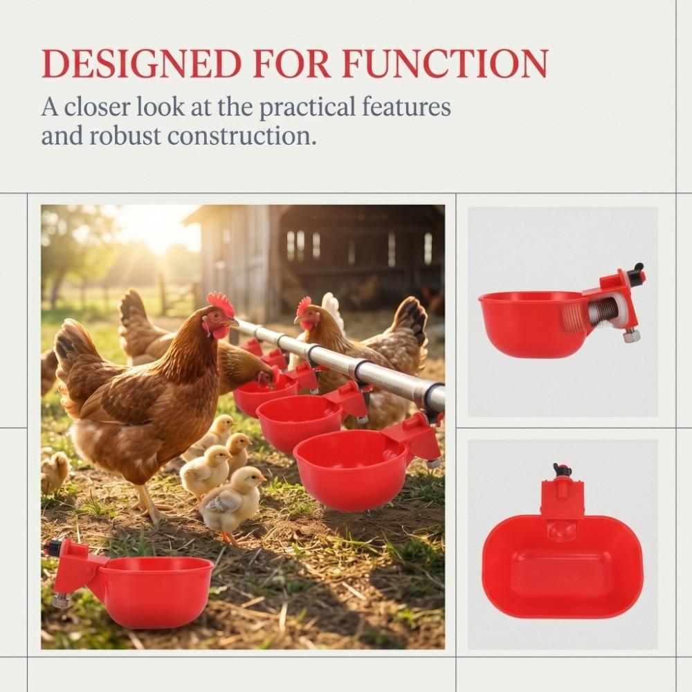 6Pcs High Capacity Automatic Poultry Drinking Bowl Thickening Livestock Drinking Bowl  Cat Drinking