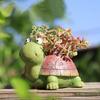 Flowerpot Colorful Turtle Shape Resin Planter Cartoon Style Indoor Outdoor Decorative Gardening Container