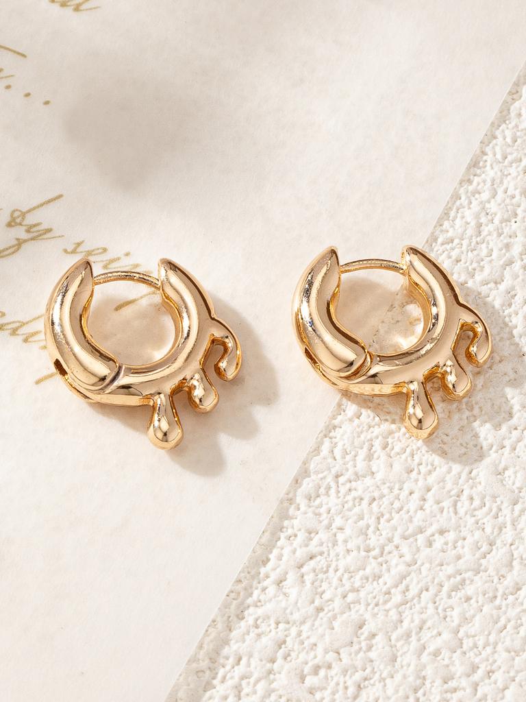 New Irregular Geometric Ear Buckle Light Luxury Delicate Earrings Elegant and Sweet Earrings