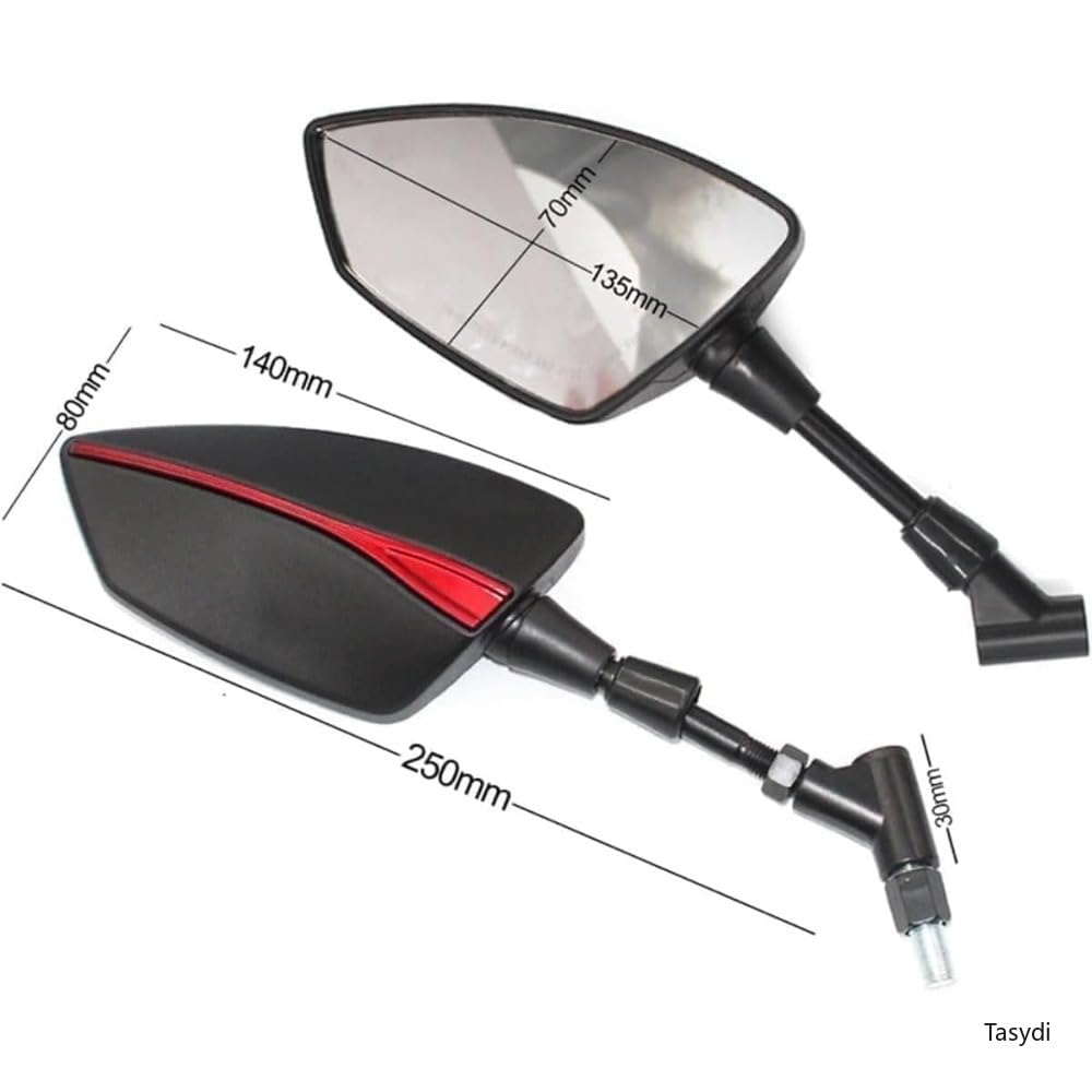 Motorcycle Handlebar Mirror, Tasydi Blue Anti-Glare Universal Rear Rearview Mirror Motorcycle Thread Left and