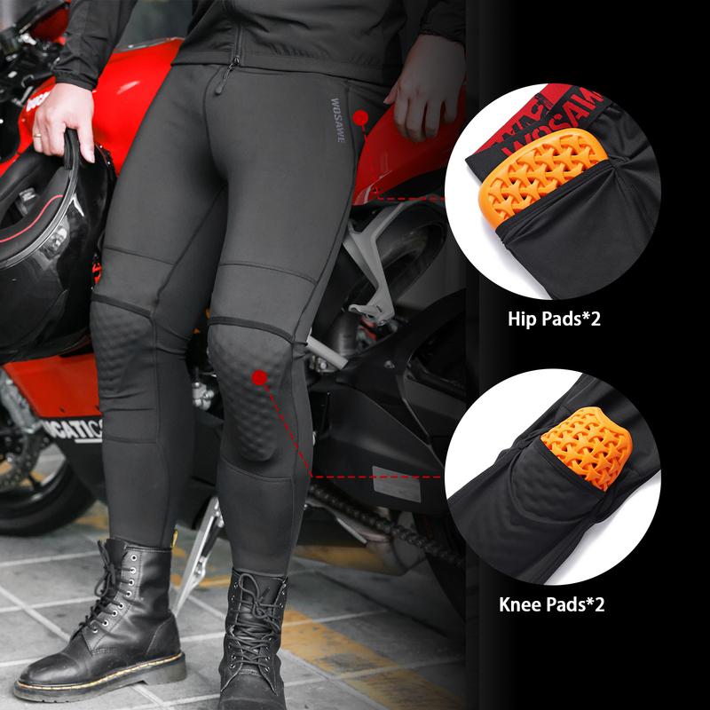 WOSAWE Summer Motorcycle Casual Pants Soft Pads Tights Men's Motocross Off-Road Pants Mountain Bike Cycling Moto Pants